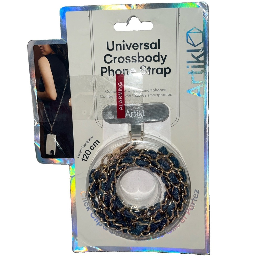 Artikl Universal Crossbody Phone Strap in Blue Jean and Gold